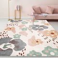 Pink Kids Room Carpet Kids Floral Pattern Carpet Polyester Anti-Slip Mat Carpet
