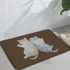 Kids Children's Room Carpet in Brown Animal Cat Lying Print Carpet Polyester Non-Slip Washable Carpet