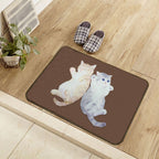 Kids Children's Room Carpet in Brown Animal Cat Lying Print Carpet Polyester Non-Slip Washable Carpet