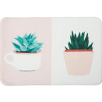 Green and Pink Children's Room Carpet Children Botanical Leaf Potted Plants Pattern Area Rug Polyester Pet Friendly Carpet
