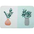 Green and Pink Children's Room Carpet Children Botanical Leaf Potted Plants Pattern Area Rug Polyester Pet Friendly Carpet