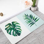 Green and Pink Children's Room Carpet Children Botanical Leaf Potted Plants Pattern Area Rug Polyester Pet Friendly Carpet