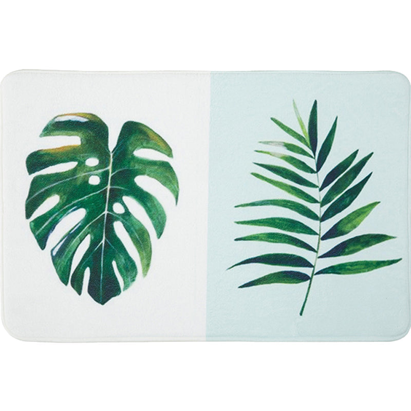 Green and Pink Children's Room Carpet Children Botanical Leaf Potted Plants Pattern Area Rug Polyester Pet Friendly Carpet