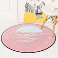 Simple children's dress in pink and blue fairy tale rainy sunset moon pattern rug polyester washable carpet for children's room