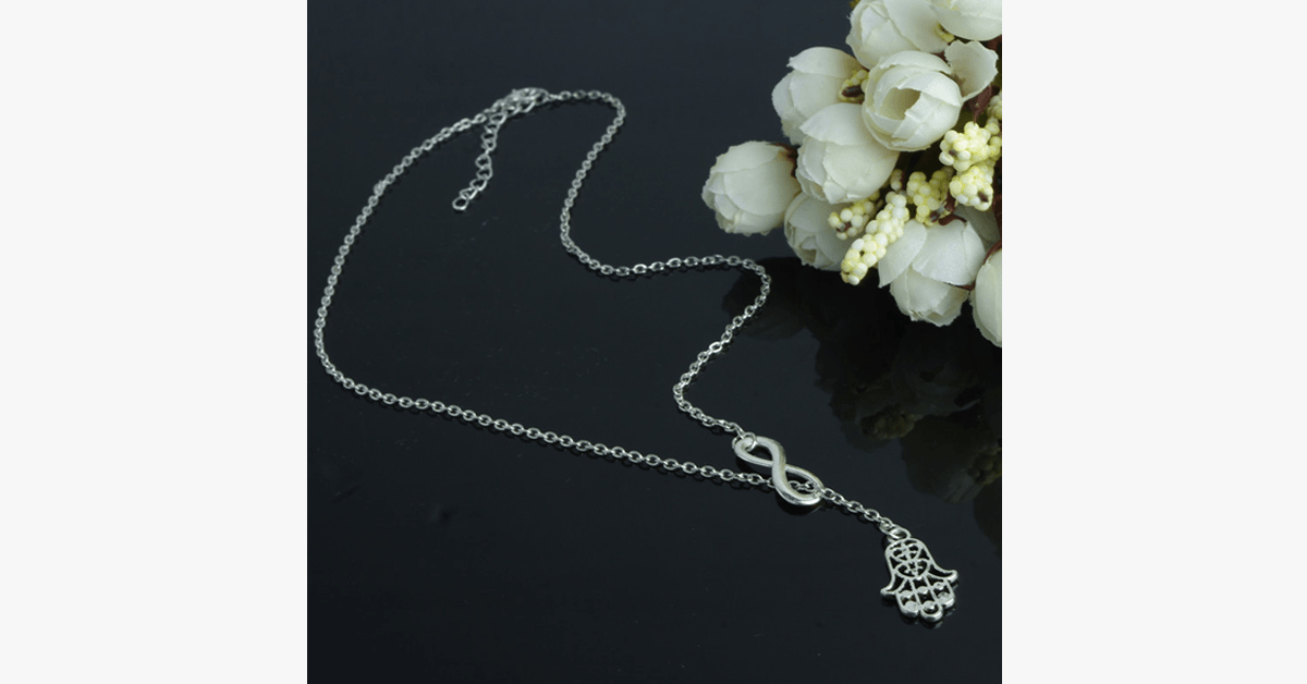 Infinite Happiness Pendant Necklace in Silver Color - Gives a fashionable and unique look