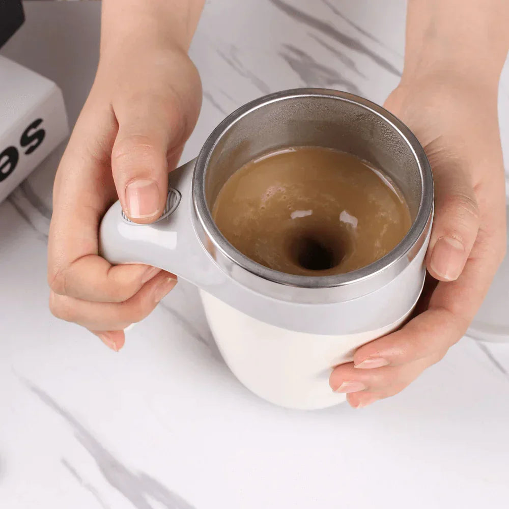 Automatic Stirring Thermos Mug with One-Button Control