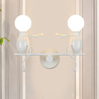 Black/White/Red Childish Wall-Mounted Lamp Kids 2 Heads Metal Wall Light with Swing Arm