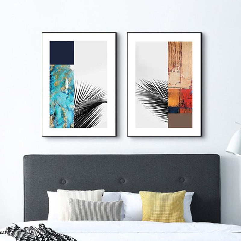 Multicolored abstract canvas print tropical textured wall art for home