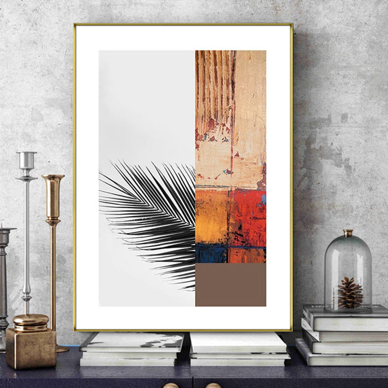 Multicolored abstract canvas print tropical textured wall art for home