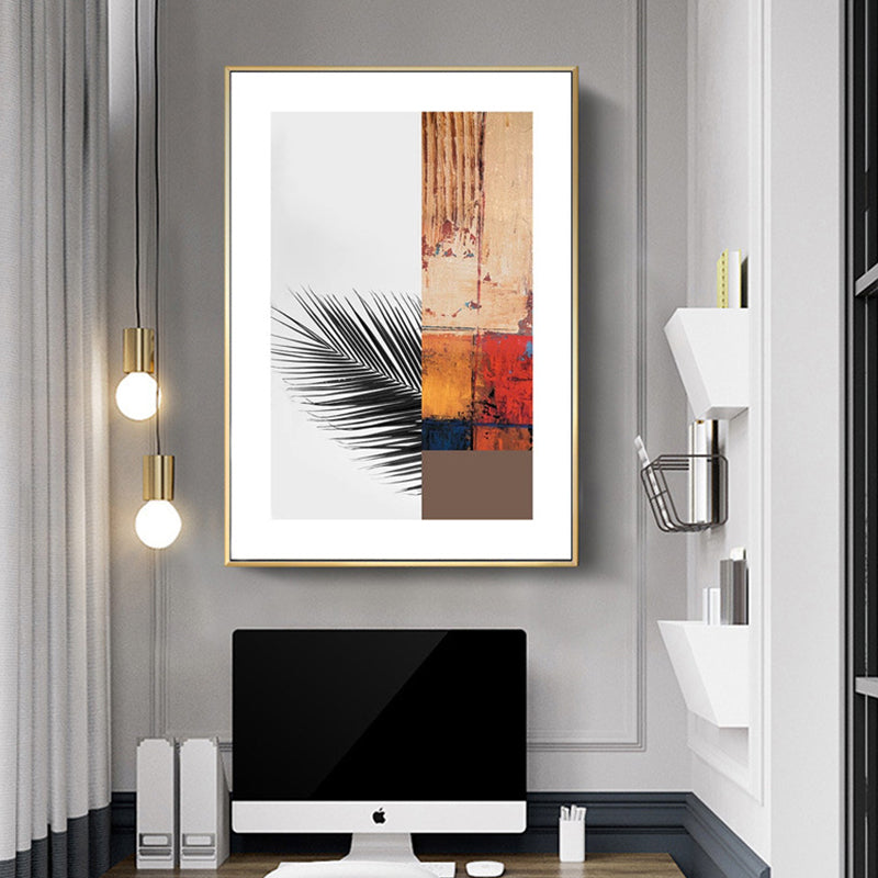 Multicolored abstract canvas print tropical textured wall art for home