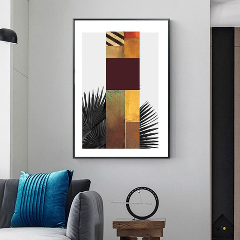 Multicolored abstract canvas print tropical textured wall art for home