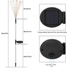 4 Piece Solar Firework Garden Lights - Weatherproof LED Decorative Lighting, Solar Energy for Garden and Patio