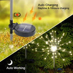 4 Piece Solar Firework Garden Lights - Weatherproof LED Decorative Lighting, Solar Energy for Garden and Patio