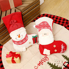 Large Red White Knitted Christmas Stocking