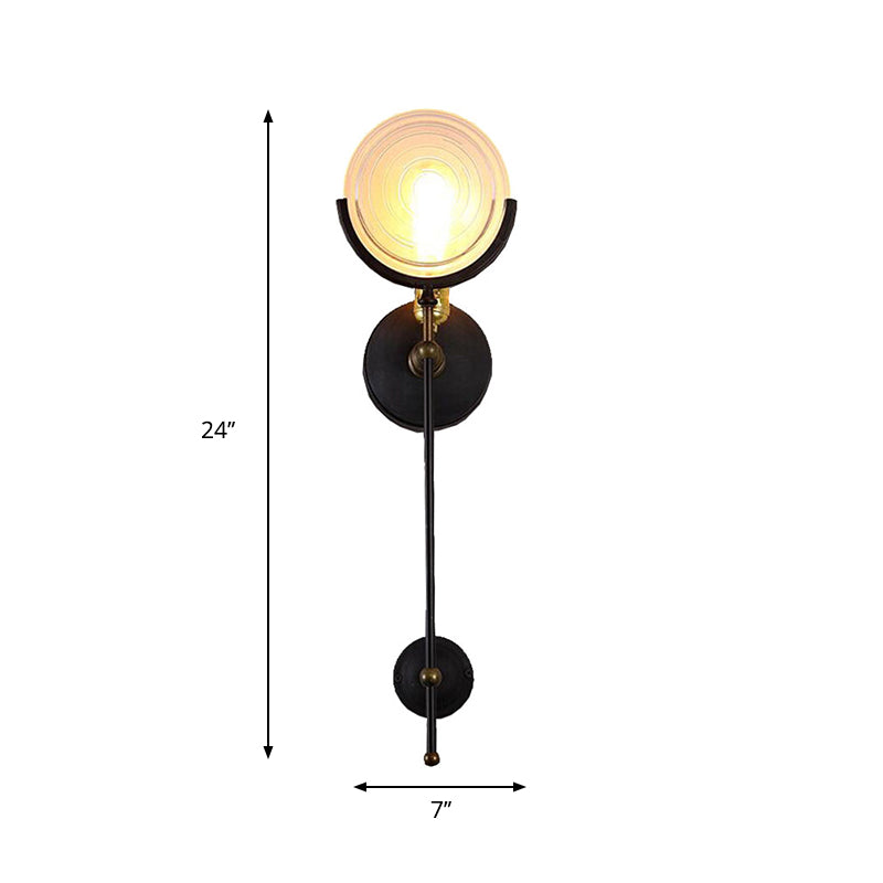 Torch Wall Lamp Modern 1 Head Wall Lighting with Clear Glass Panel for Living Room