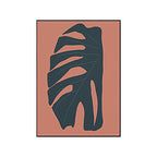 Tropical leaf wrapped canvas texture living room wall art in red (Multiple size options)