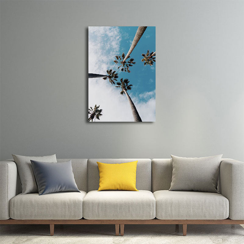 Textured Landscape Art Print Tropical Canvas Wall Decoration for Living Room