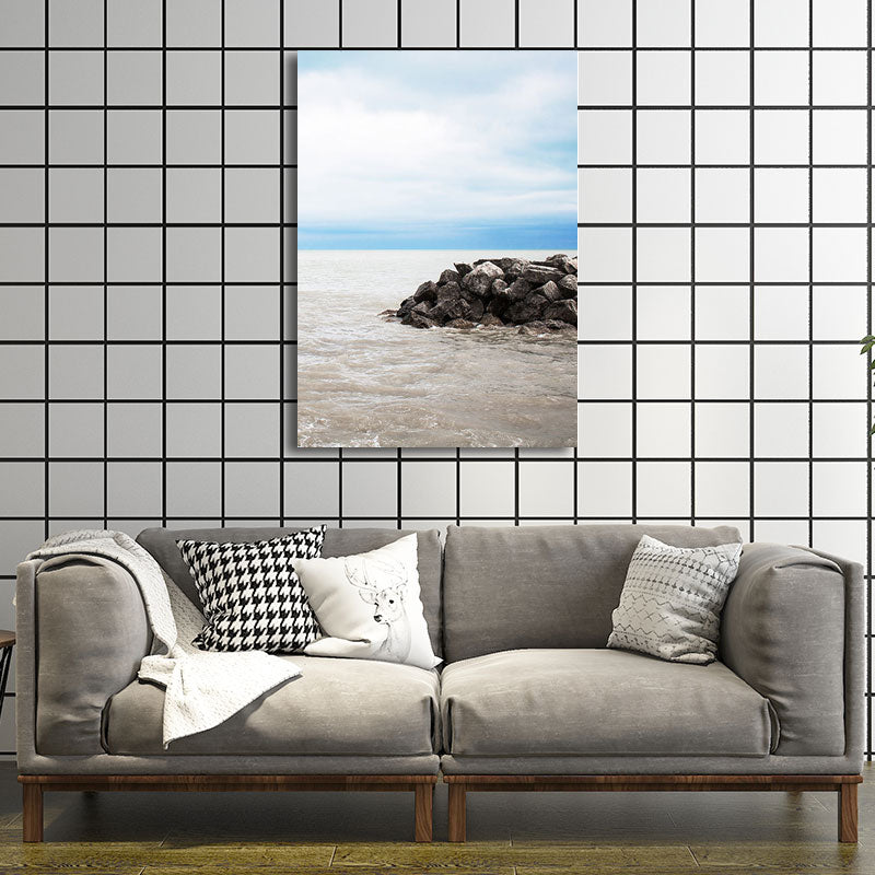Textured Landscape Art Print Tropical Canvas Wall Decoration for Living Room