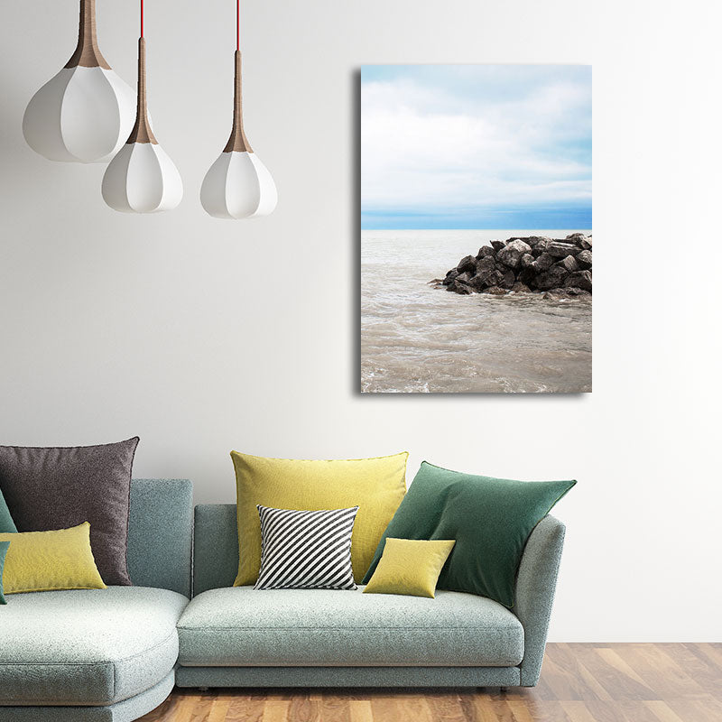 Textured Landscape Art Print Tropical Canvas Wall Decoration for Living Room