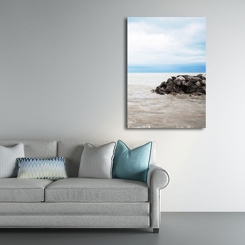 Textured Landscape Art Print Tropical Canvas Wall Decoration for Living Room