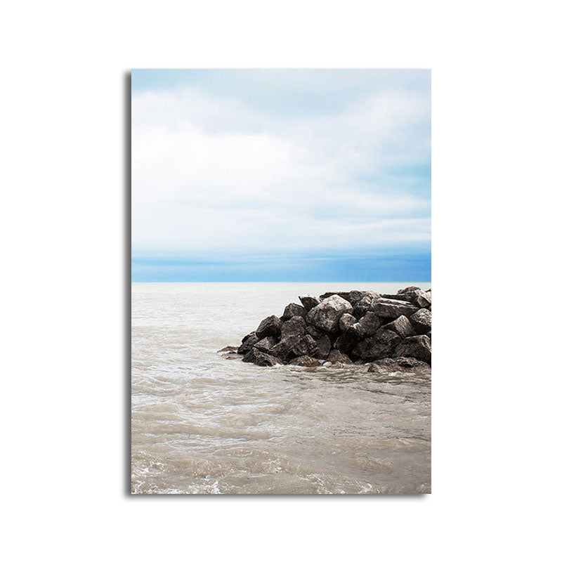 Textured Landscape Art Print Tropical Canvas Wall Decoration for Living Room