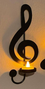 Black Music Note Wall Light