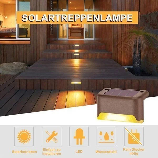 Solar-powered terrace lighting for outdoor use