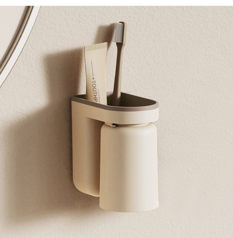 DuoClean 2-in-1 Wall Mount for Toothbrush and Cup – Clever Storage Without Drilling
