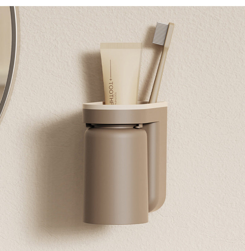 DuoClean 2-in-1 Wall Mount for Toothbrush and Cup – Clever Storage Without Drilling