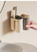 DuoClean 2-in-1 Wall Mount for Toothbrush and Cup – Clever Storage Without Drilling