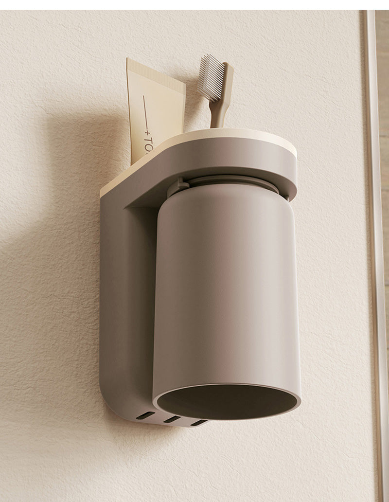 DuoClean 2-in-1 Wall Mount for Toothbrush and Cup – Clever Storage Without Drilling