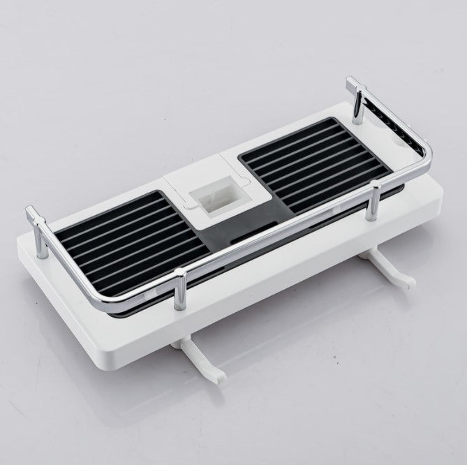 Bathroom Shelf Caddy for Shower Rod, No Drilling Pole Shower Storage Shelf Holder