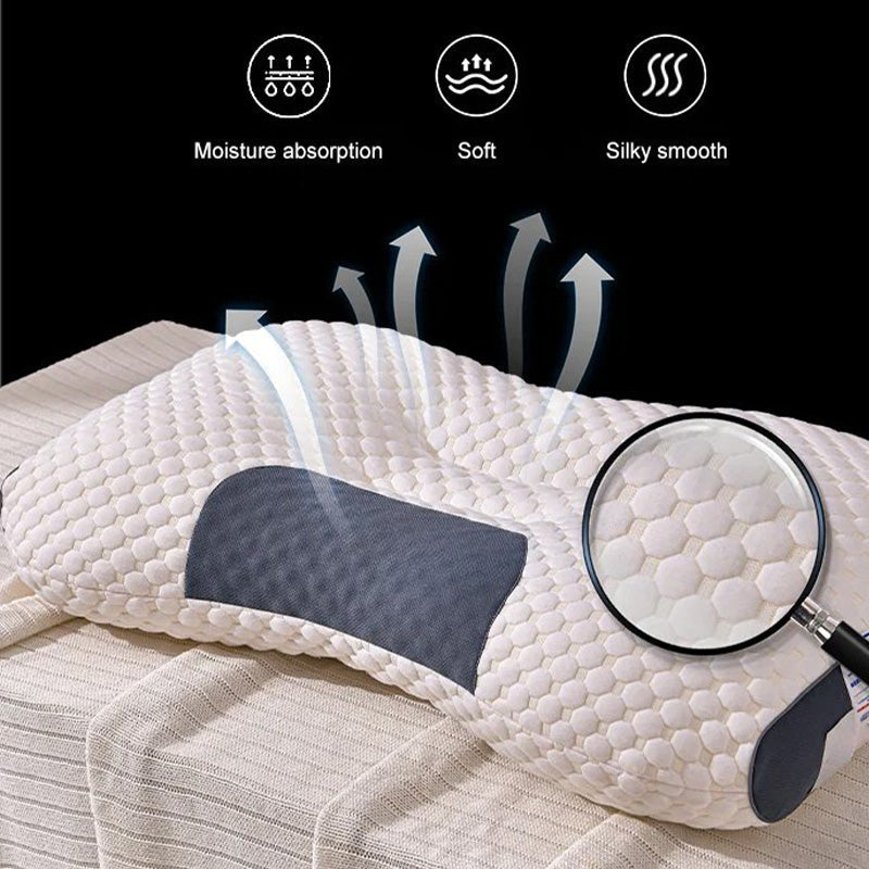 LuxiRest Antibacterial Massage Cushion | Ergonomic Neck Support for Revitalizing Sleep and Relaxation