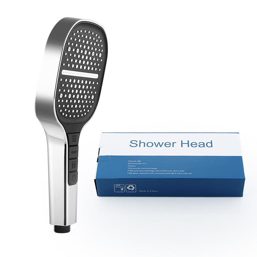 HydraLux 7-Setting Shower Head – Water-Saving & Anti-Scale – Square Chrome