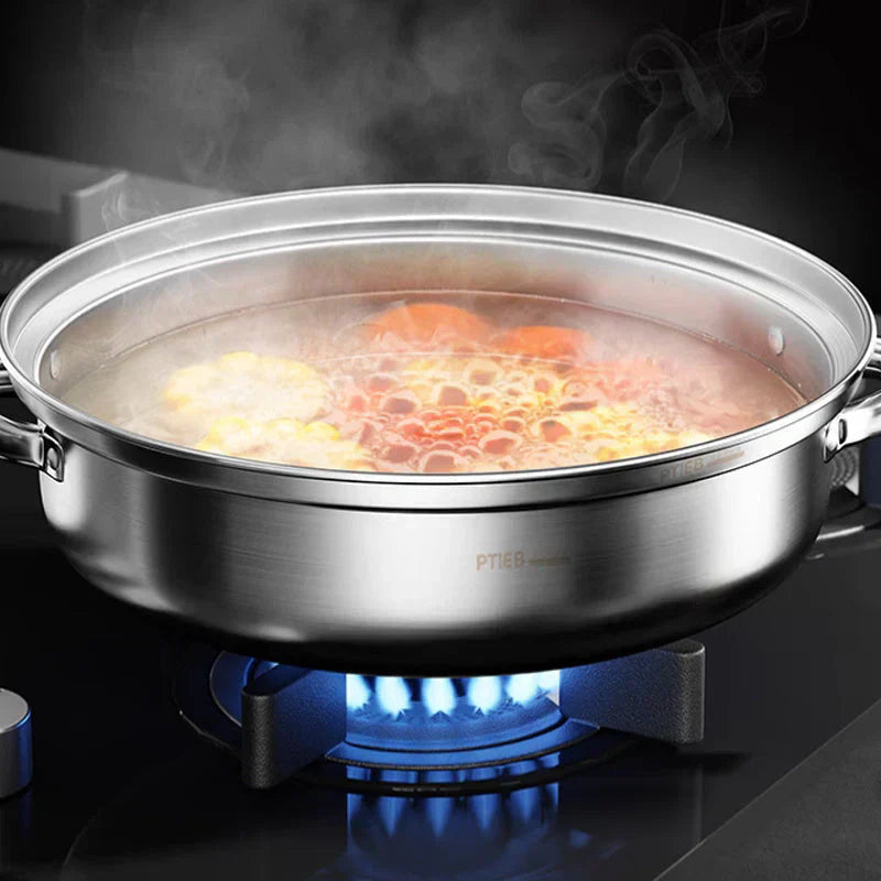Stainless Steel 3-Tier Steamer with Handles & Glass Lid – Healthy, Efficient Cooking