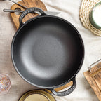 CastePrima Pan - Durable Non-stick & Wooden Lid