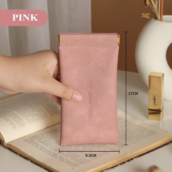 Leather organizer bag with snap closure