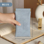 Leather organizer bag with snap closure