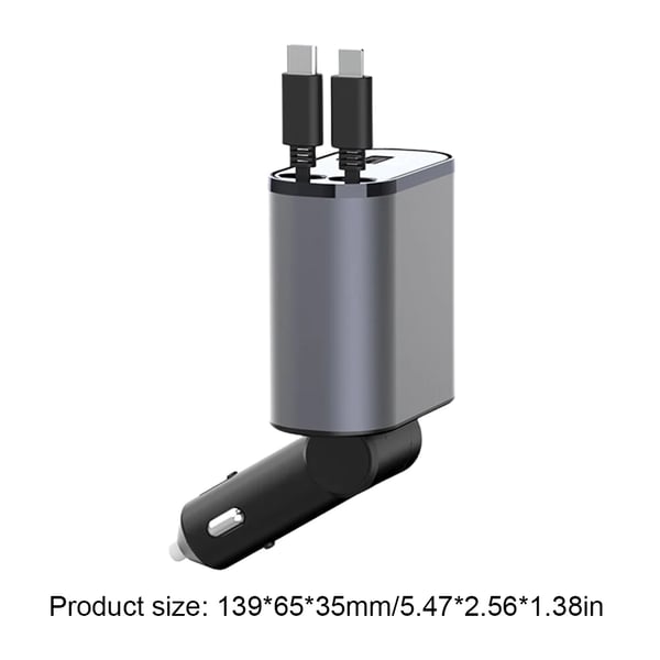 Fast charging retractable car charger (compatible with all cars and all phones)