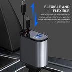 Fast charging retractable car charger (compatible with all cars and all phones)