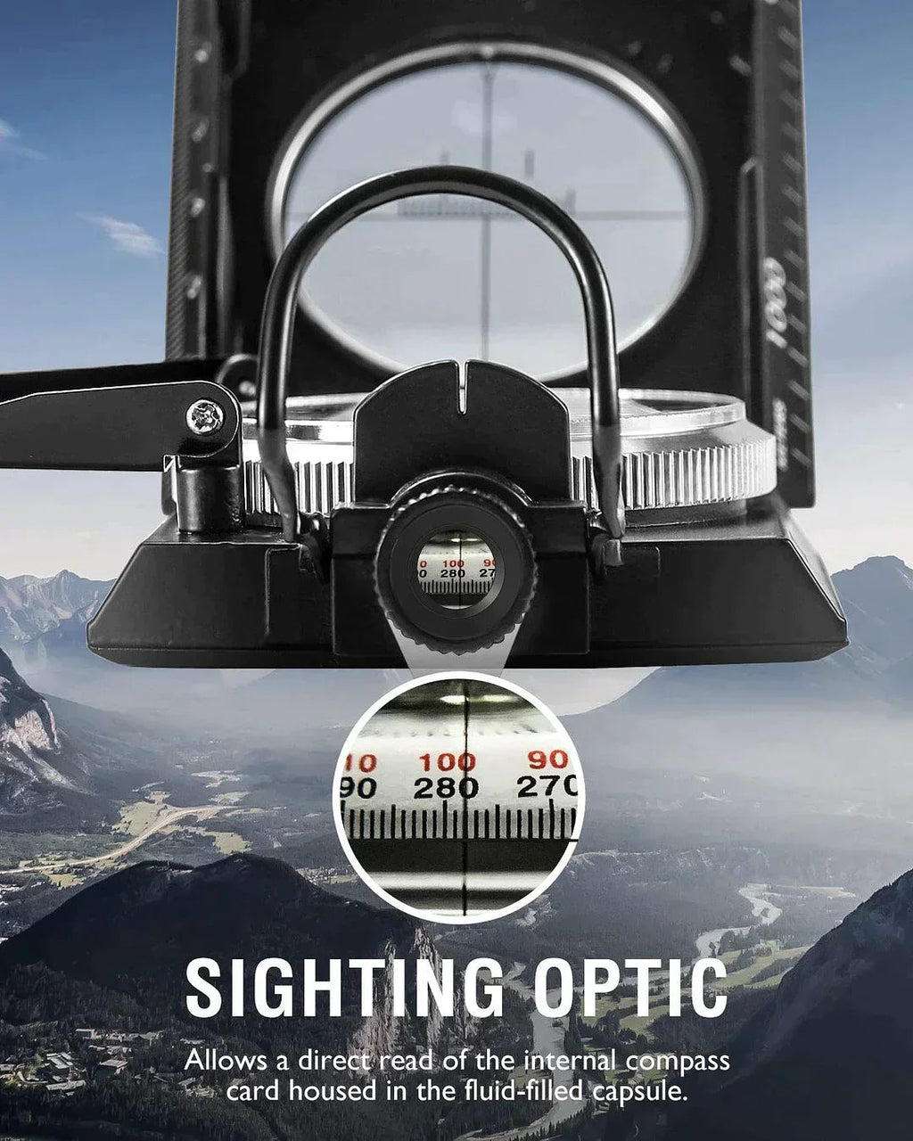 Multifunctional military navigation compass with inclinometer | Shockproof, waterproof compass for hiking, camping, and outdoor life