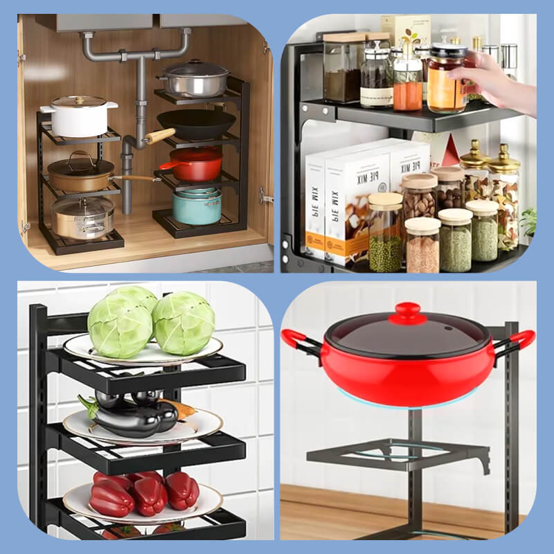 Kitchen shelves for multiple purposes