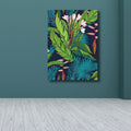 Tropics Magnolia and Plant Painting for Living Room Canvas in Green, multiple sizes available