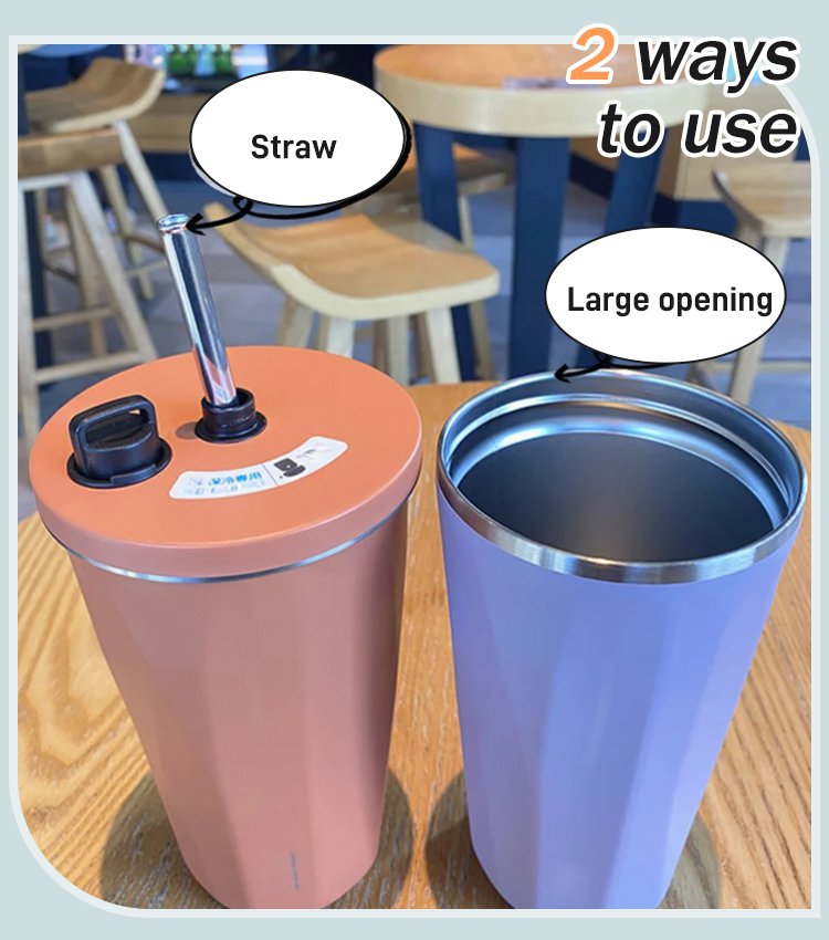 Cup with collapsible straw