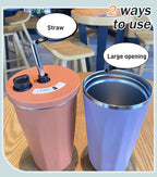 Cup with collapsible straw