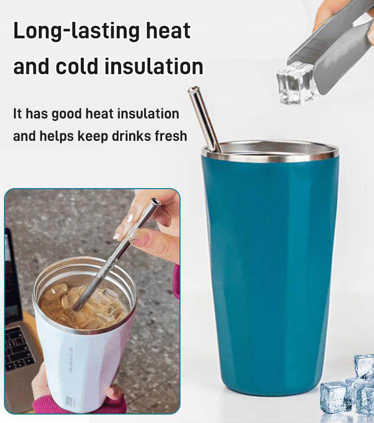 Cup with collapsible straw