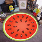 Kids children's room rug in green Food & Drinks watermelon kiwi fruit candy print rug polyester non-slip rug