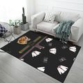 Casual Kids Rug in Black and Gray Animal Tiger Deer Pattern Rug Polyester Pet-Friendly Rug for the Children's Room