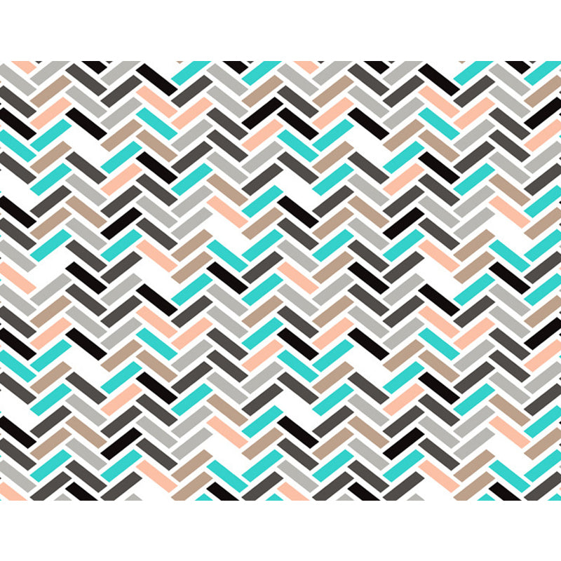 Pink and Green Bedroom Rug Modern Rectangular Pattern Area Rug Polyester Anti-Slip Back Rug