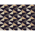 Black Bedroom Rug Modern Geometric Triangle Pattern Area Rug Polyester Stain Resistant Rug